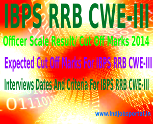 IBPS RRB CWE-III Officer Scale Result,Cut Off Marks 2014