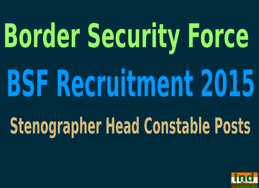 BSF Recruitment 2015 For 136 Stenographer Head Constable Posts